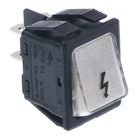 Wippentaster Einbaumaß 30x22mm weiß 2NO 250 V Anschluss Flachstecker 6,3mm Blitz 16 A  301021