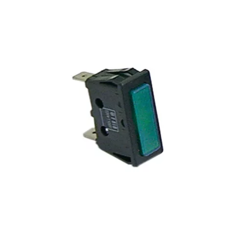 Signallampe Einbaumaß 30x11mm 230 V grün Anschluss Flachstecker 6,3mm Temp.Best. 125°C