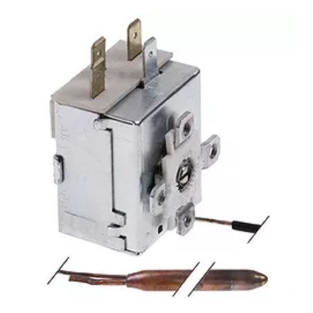 Thermostat T.max. 90°C Arbeitsbereich 0-90°C 1-polig 1CO 15A Fühler ø 6,5mm Fühler L 100mm