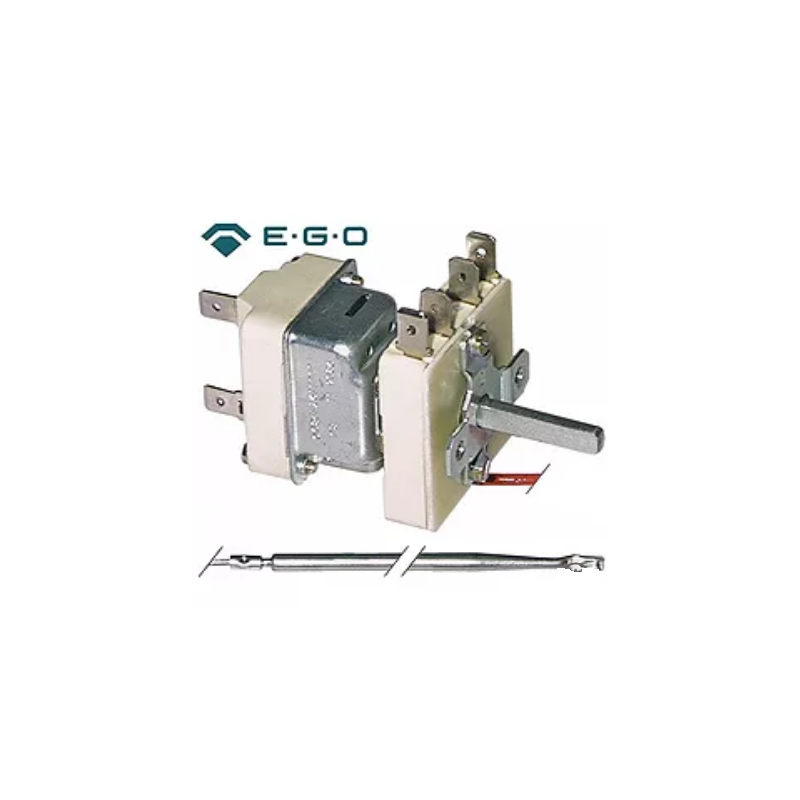Thermostat T.max. 185°C Arbeitsbereich 91-185°C 1-polig 1NO 0,5A Fühler ø 4mm Fühler L 235mm