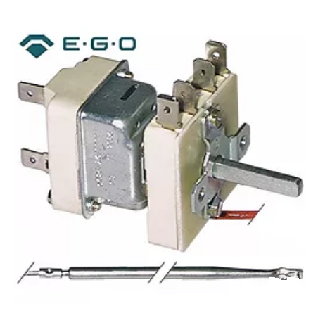 Thermostat T.max. 185°C Arbeitsbereich 91-185°C 1-polig 1NO 0,5A Fühler ø 4mm Fühler L 235mm