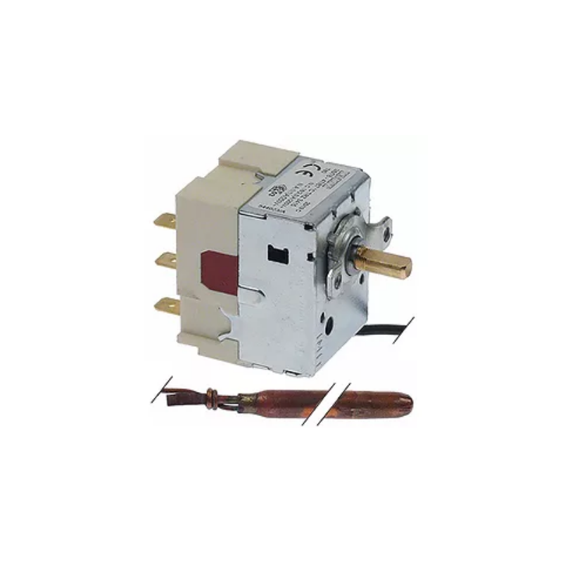 Thermostat IMIT Arbeitsbereich 38-87°C 3-polig 2CO 16A Fühler ø 6,5mm Fühler L 112mm, 391099, TRZ 3415, 544023, T80
