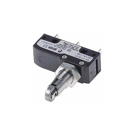 Mikroschalter mit Rollenstößel rollenbetätigt 5A 1CO Gewinde M12x1 Anschluss Flachstecker 6,3mm, 345197, MKH11D17, H3-MK1-112262